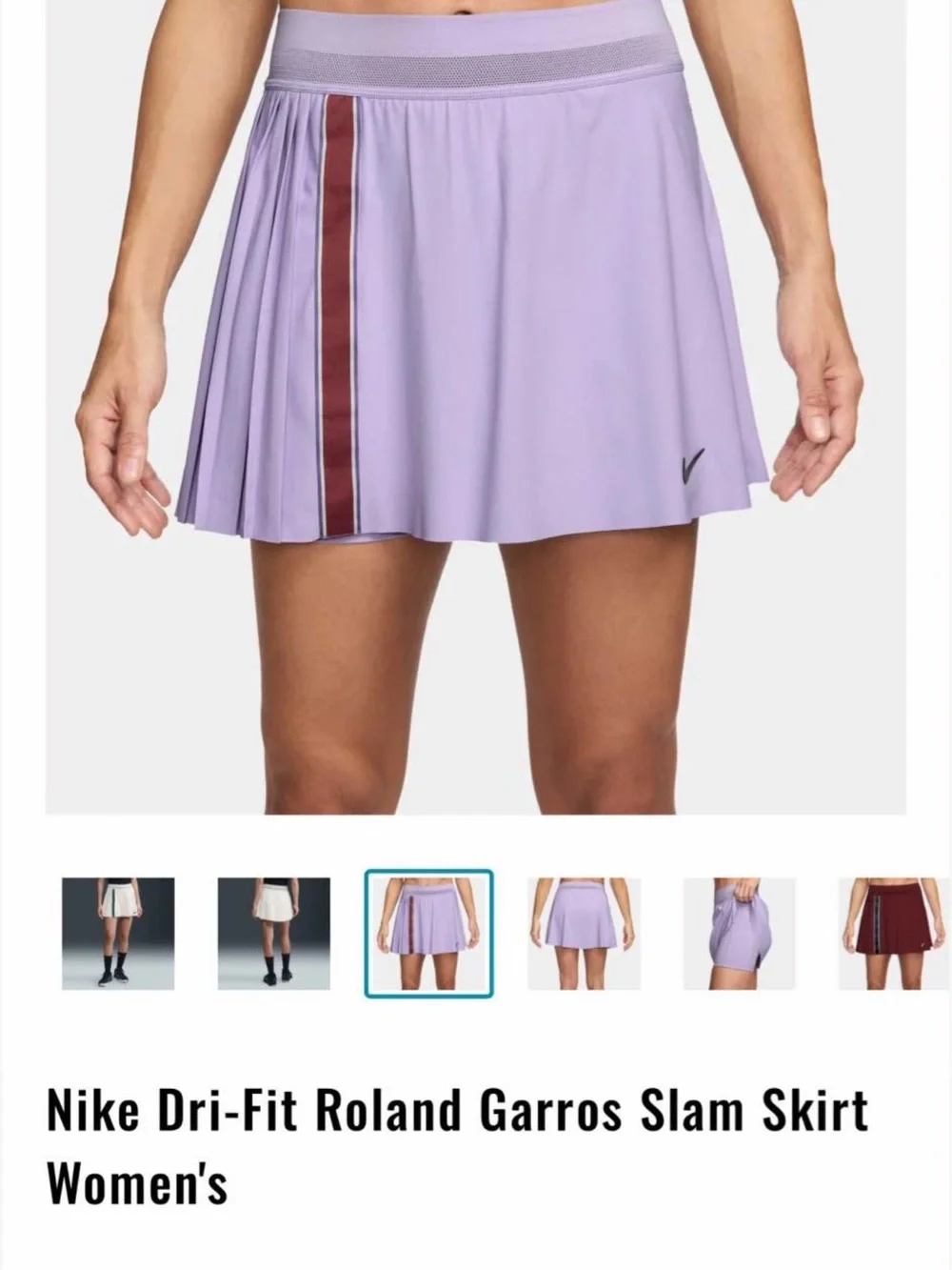 Nike Lavender Pleated Tennis Skirt